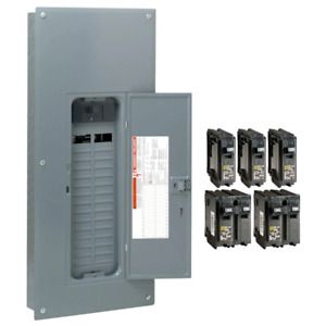 Square D Load Center Breaker Kit 200 Amp 30-Space 60-Circuit Plug-On Neutral