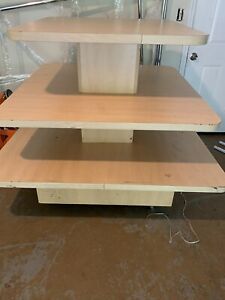 3 TIER SHELF MERCHANDISER  CLOTHING DISPLAY TABLE RETAIL DISPLAY SHELVING UNIT