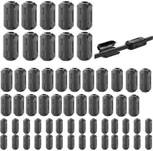 Tamicy 60 Pieces Clip-on Ferrite Ring Core RFI EMI Noise Suppressor Cable Clip f