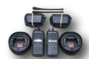 2 Pack of Motorola CP185 VHF Radios 16 Channels 136-174 Mhz