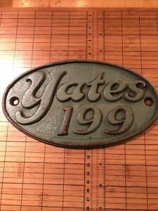 VINTAGE YATES 199 AMERICAN PLATE -   8” x 4 1/2”