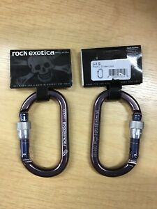 NEW Pair of Rock Exotica C3 S Screw-Lock Carabiners