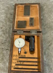 Teclock 5-0.01 mm Dial Test Indicator Measurement Set Precise Wooden Box