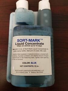 Sort Mark Liquid Concentrate Blue 16 oz Animal Marking Identification