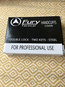 Fury Tactical Black Finish Steel Handcuffs 2 Keys