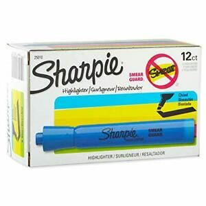 Sharpie 25010 Accent Tank-Style Highlighter Fluorescent Blue 12-Pack