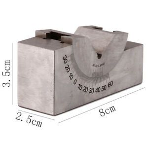 Measuring Adjustable Angle V Block Cast Iron Plate Milling 0-60 Degree Silver LP