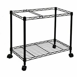 Oceanstar Metal Rolling File Cart 24 in Black