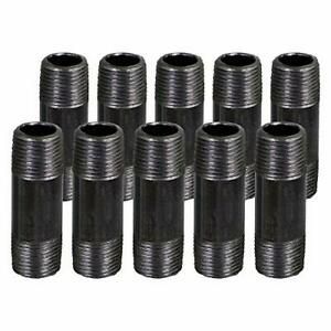 Supply Giant 1/2 Inch Black Half Inch Malleable Steel Pipes Nipples Fitting C...
