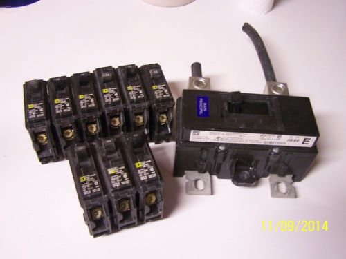 Lot of circuit breakers and main 20 (3)  &amp; 15 (6) amps for sale