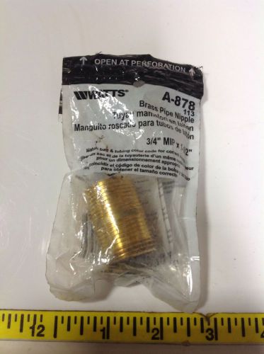 Watts 3/4&#034;mipx1-1/2&#034; brass pipe nipple nib a-878 for sale