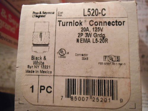 Pass &amp; Seymour 20A Turnlok Locking Connector 125V 2P3W L5-20R NEMA L520C -  NEW