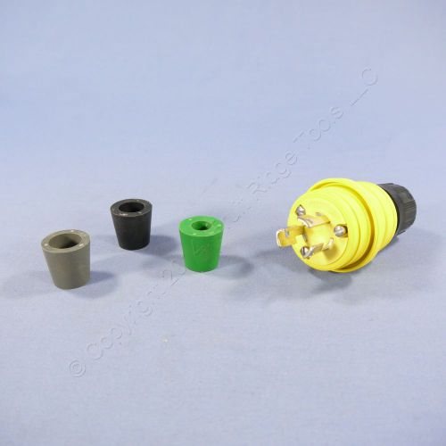 Pass and seymour yellow watertite locking plug l5-15 15a 125v nema l5-15p 24w-47 for sale