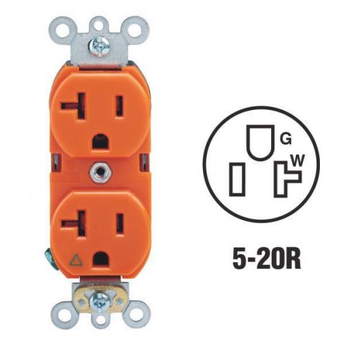 Leviton R51-05362-IGS Grounded Duplex Outlet-20A ORNG GROUNDED OUTLET