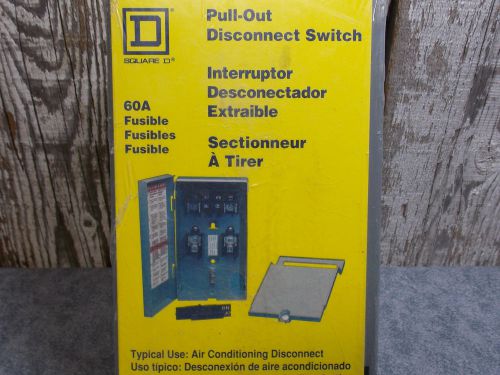 SQUARE D PULL OUT AIR CONDITIONING DISCONNECT SWITCH FP222R 60A FUSIBLE