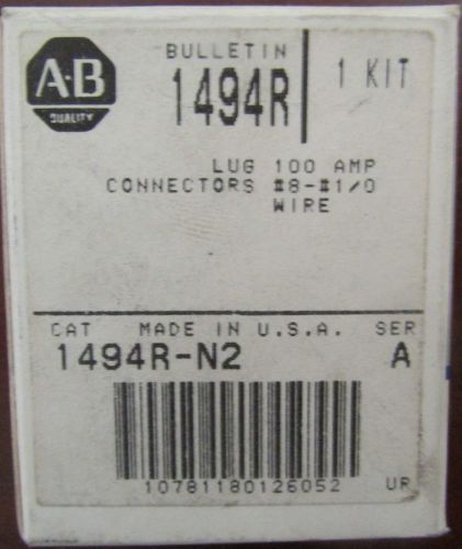 Allen bradley 1494r n2 100 amp 3 pole lug kit #8 - #1/0 for sale