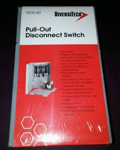 New Diversitech Fusible 60 Amp DDS-60 Pull-out Disconnect Switch