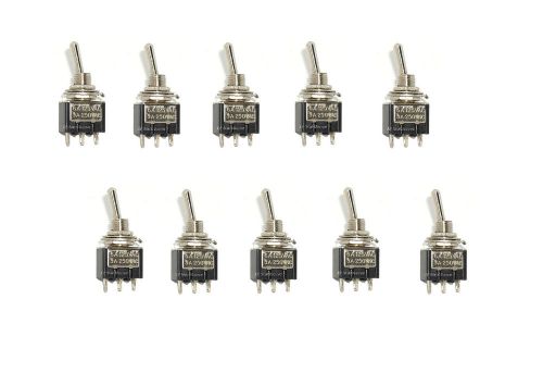 Lot of ten on-on spdt mini toggle switches on/on for sale