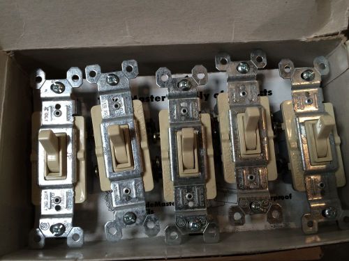 (50 pc) Pass &amp; Seymour Ivory 3 way Toggle Switch P&amp;S 663-I Side and Speedwire