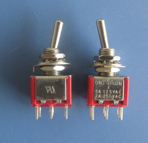 Toggle switch 6 pin on-off-on 3 position ac 250v/2a 125v/5a ur list 2 pcs for sale