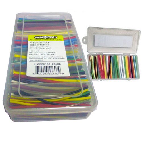 MSS HSTBOX160 Thermosleve Heat Shrink Tubing Assortment - 160 pieces - Colors