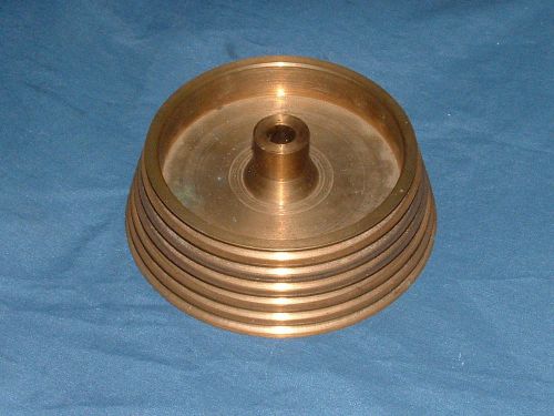 Cable pulley- *solid brass* - six grooves with !/2 inch center hole for sale