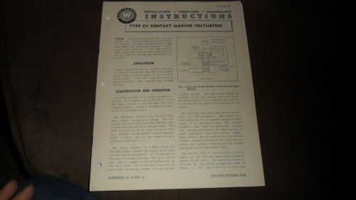 WESTINGHOUSE  TYPE CV CONTACT MAKING VOLTMETERS   INSTRUCTIONS