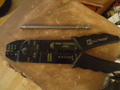 Alltrade wire stripper &amp; crimper and 6&#034; square tip bit for breaker boxes for sale