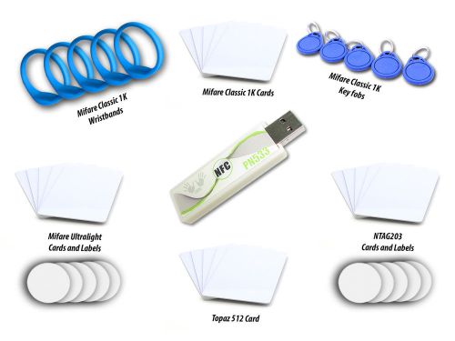 NFC Development Kit - NFC Reader Writer NXP PN533 USB Stick - mixed NFC tags set