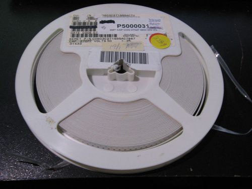 Reel of 3200 smt 0603 c0g ceramic capacitors 270pf 50v 2% c0603c271g5gac7867 for sale