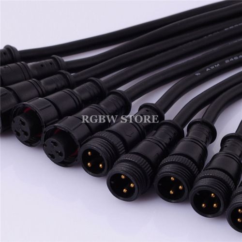 5 pairs 3pin waterproof connector led,black color,engineering plastics,pbt, ip67 for sale