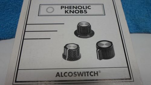 New black phenolic knobs with brass inserts &amp; set screws for 1/4&#034; diameter shaft for sale