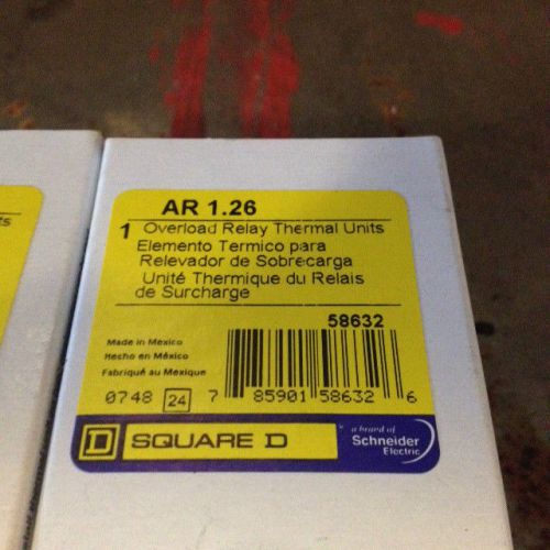 Lot of 6 new in box square d thermal overload heater  - ar 1.26 -  ar1.26 for sale