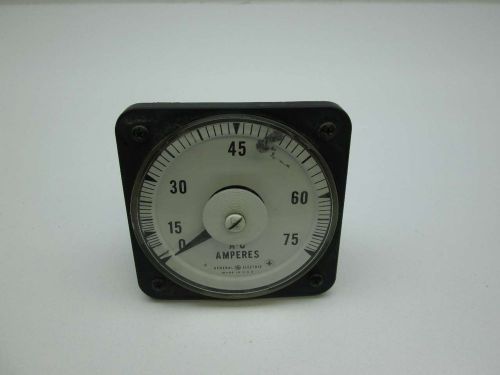 General electric ge 50-103131-lspb2 ab-40 0-75 a-c amperes meter d392551 for sale
