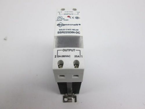 New schneider magnecraft ssr225din-dc relay 3-32v-dc 24-280v-ac 25a amp d256249 for sale