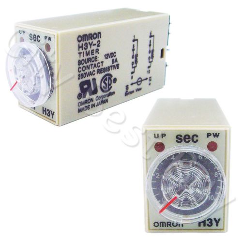 1 x h3y-2 dc12v 10sec 10s omron relay timer dpdt 8 pin pyf08a pyf08a-e pyf08f for sale