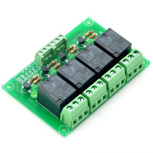 4 SPDT Power Relay Module, OMRON Relay, 12V Coil, 10A 277VAC / 30VDC.