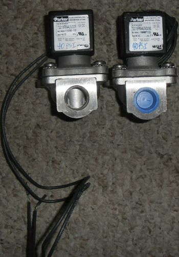 Lot of 2 parker 1/2&#034; stainless body 12vdc solenoid valve 72218rn4uv00n nol322c1 for sale
