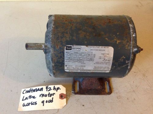 SEARS CRAFTSMAN 1/2 HP CAPACITOR START AC MOTOR FROM A METAL LATHE