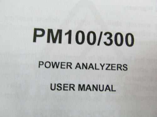 Voltex PM 100/300 Power Analyzer Users Manual