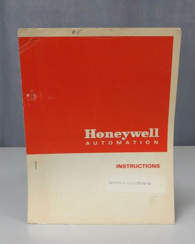 Honeywell Electronik 15 Circular Chart Cam Program Controller Instruction Manual