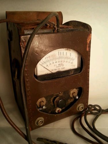 Metro Tel Corp. MT-8455-LI Vintage Analog Voltmeter Ohmmeter w/ LEATHER CASE