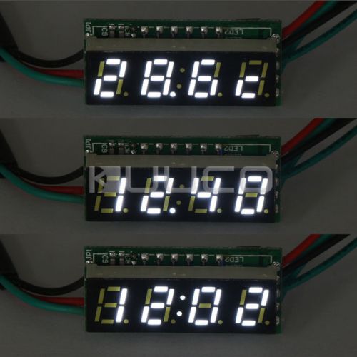 0.28&#034; White LED Time Digital Thermometer Clock Voltmeter 18B20 Temp Sensor