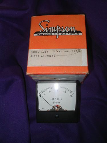 NIB Simpson Model # 1257 0-150 VAC CAT# 09700, Panel Meter