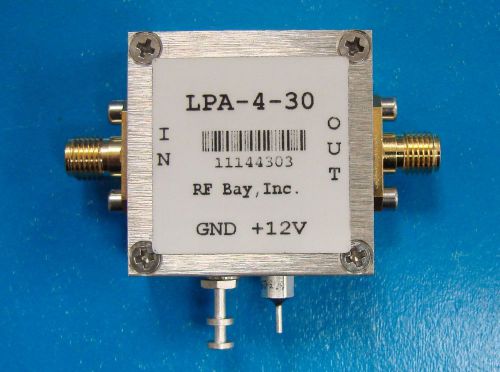 100-4000MHz 33dB Gain Wideband RF Amplifier, LPA-4-30, New, SMA