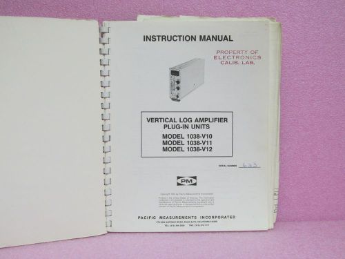 Pacific Measurements Manual 1038-V10, 1038-V11, 1038-V12 Instruction Man. w/Sch.