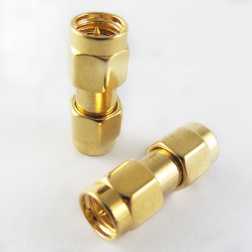 20 Pcs SMA RF Double Male Coaxial Connector Gold Plated New
