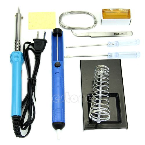 Electric solder starter tool kit set with iron stand desolder pump for sale