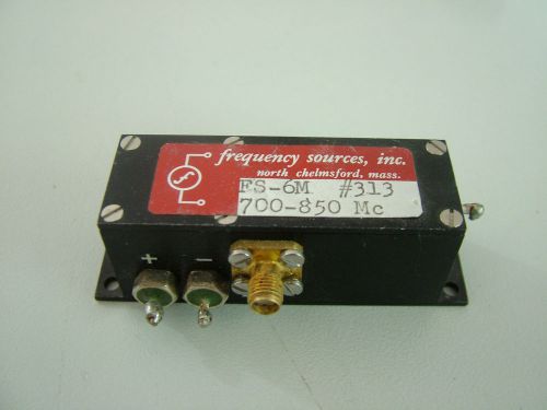 FREQUENCY SOURCE    660 - 850MHz TESTED   V TUNE = 0 TO MINUS 30V    ES - 6M