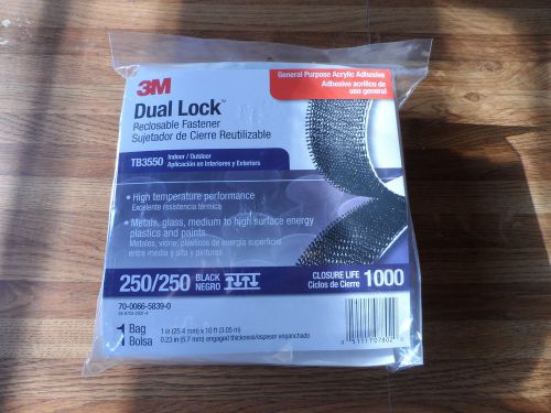 3m dual lock reclosable fastener tb3550  2 rolls of 10ft. black 1&#034; wide. for sale